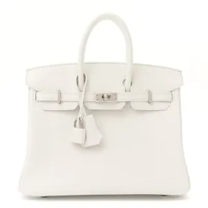 Hermès Birkin 25 New White Swift Leather Palladium Hardware
