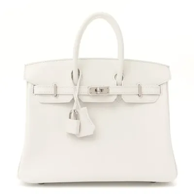 Hermès Birkin 25 New White Swift Leather Palladium Hardware