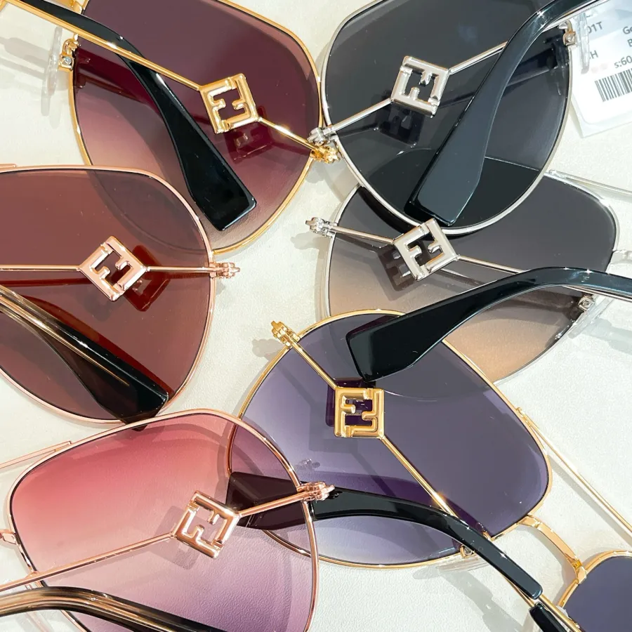 Fendi Pilot glasses rust/pink/black orange/eggplant color Size 55口17-145