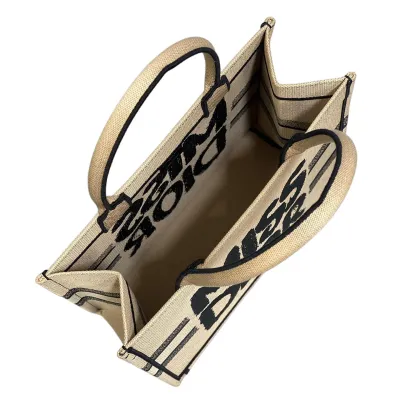 Dior Medium Dior Book Tote Beige And Black Miss Dior Graffiti Embroidery