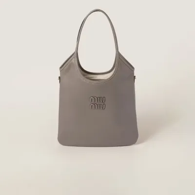 Miu Miu IVY Calfskin Leather Hobo Grey Tote Bags
