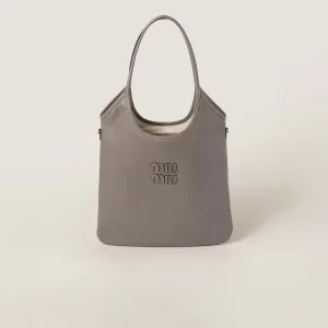 Miu Miu IVY Calfskin Leather Hobo Grey Tote Bags