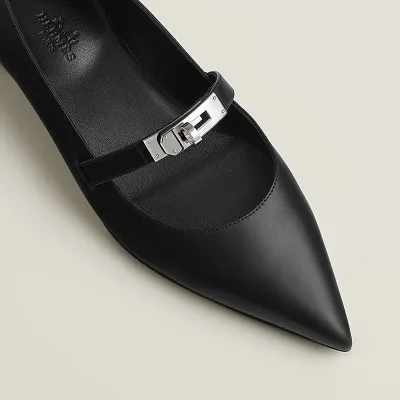 HERMES Kelly Black Ballet Shoes