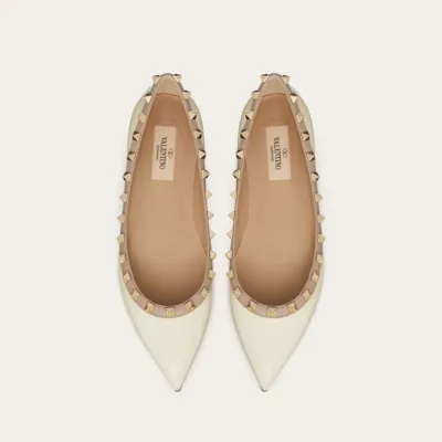 VALENTINO Patent studded Flat Shoes
