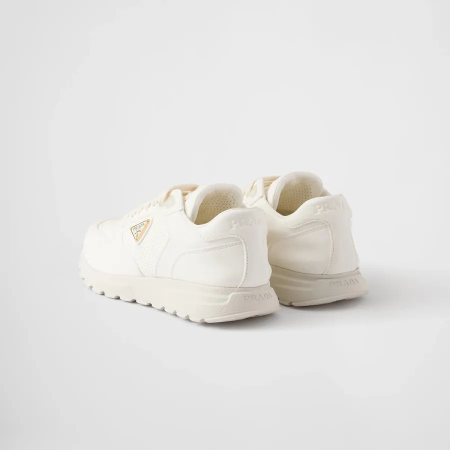 PRADA white lIvory color leather sneakers