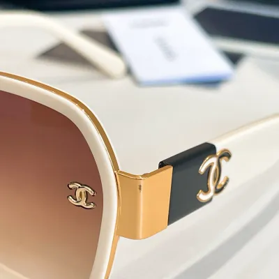 CHANEL glasses white/black purple/pink white/black white color size 54口17-140