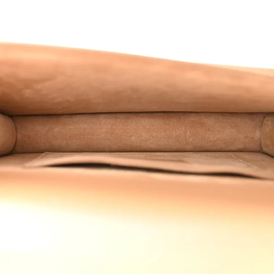 Saint Laurent Medium Sunset Satchel Natural Tan Smooth Monogram Calfskin Leather Gold Hardware