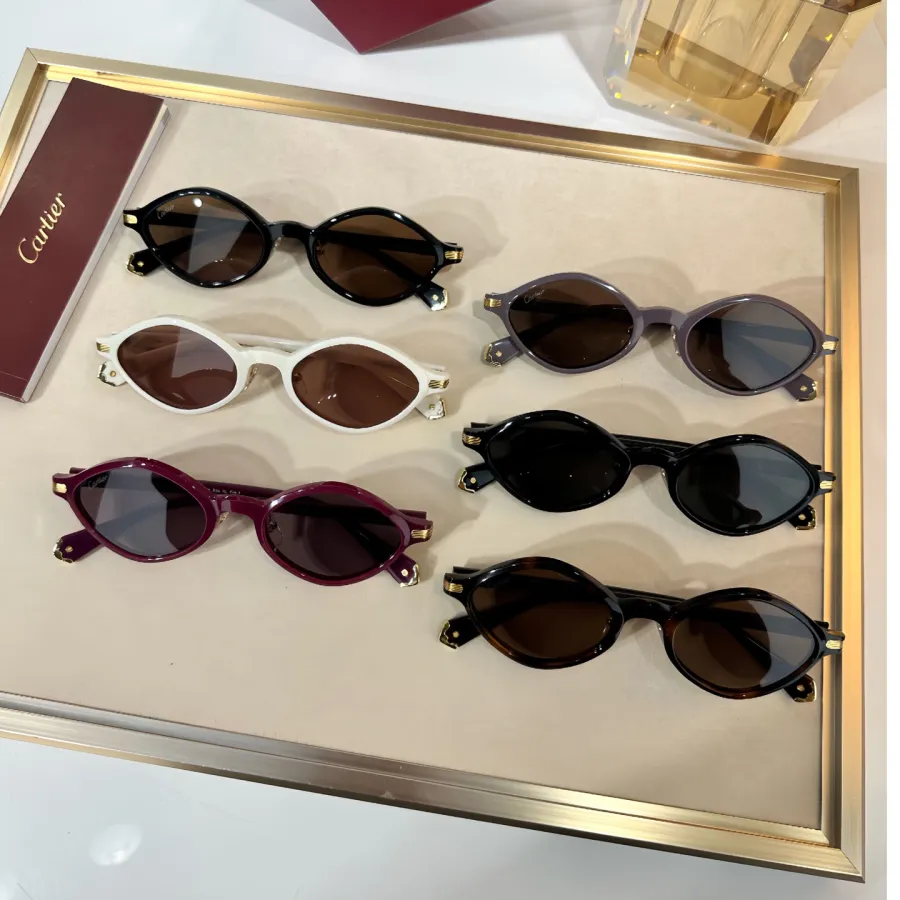 Cartier Oval glasses ivory/black/black brown/burgundy/coffee/leopard color Size 48-21-145