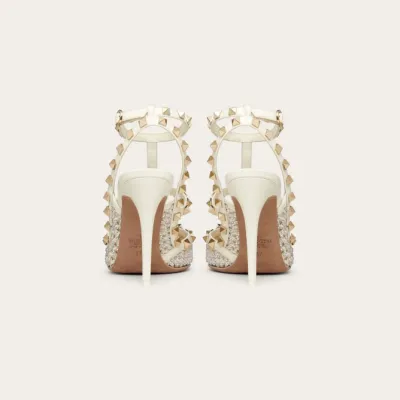 VALENTINO Wraparound ankle strap rivet heels (10 cm high heel)