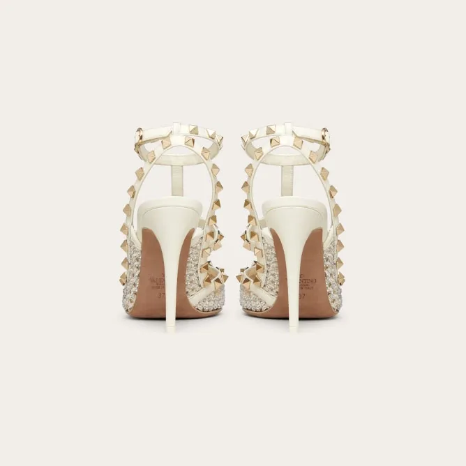 VALENTINO Wraparound ankle strap rivet heels (10 cm high heel)