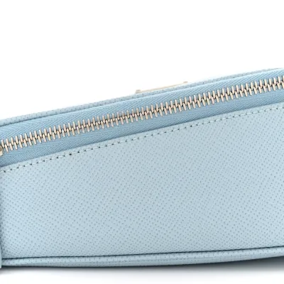 Prada Medium Triangle Shoulder Belt Bag Astrale Saffiano Leather Silver Hardware