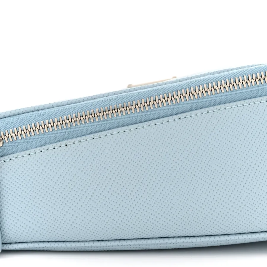 Prada Medium Triangle Shoulder Belt Bag Astrale Saffiano Leather Silver Hardware