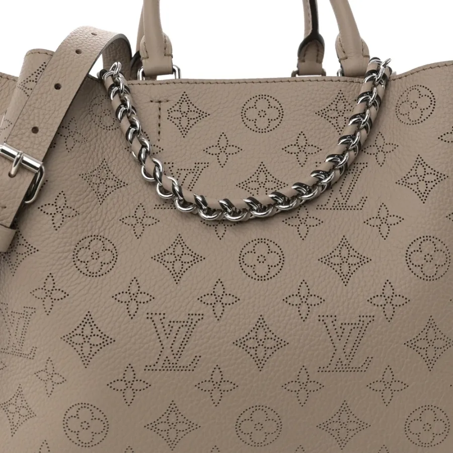 Louis Vuitton Bella Tote MM Galet Mahina Leather Silver Hardware