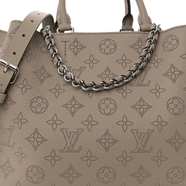 Louis Vuitton Bella Tote MM Galet Mahina Leather Silver Hardware - Image 8