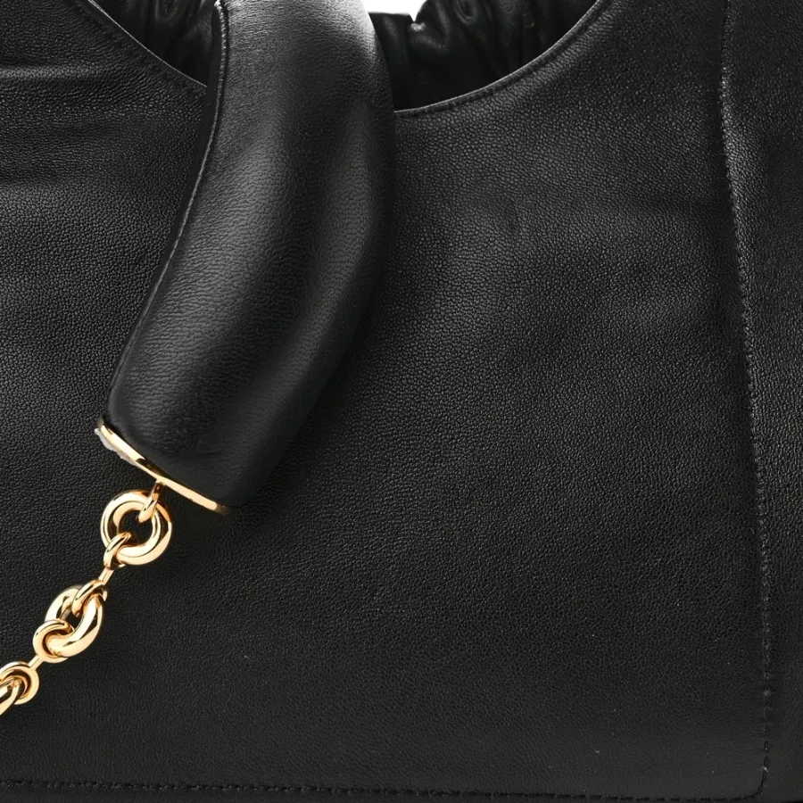 Loewe Squeeze Bag Mini Black Buttery Nappa Lambskin Leather Gold Hardware