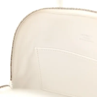 Hermès Mini 1923 Bolide White Evercolor Leather Silver Hardware