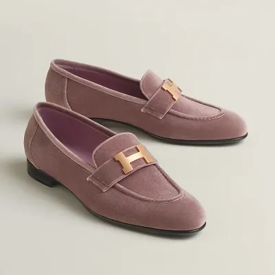 HERMES Paris Purple Loafers