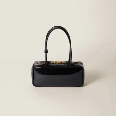 Miu Miu Beau Naplak Patent Leather Black Top-Handle Bags
