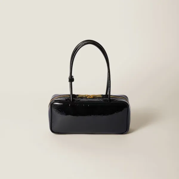 Miu Miu Beau Naplak Patent Leather Black Top-Handle Bags - Image 2