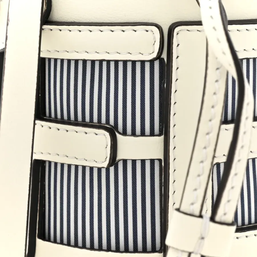 Fendi Nano Logo Step Out Bucket Bag White/Blue Nylon & King Vitello Leather Gold Hardware