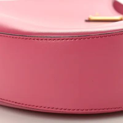 Prada Medium Shoulder Bag Black/Pink Box Calfskin Leather Gold Hardware