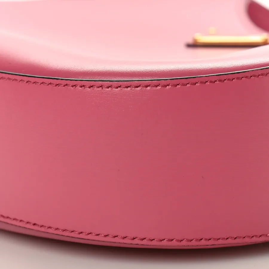 Prada Medium Shoulder Bag Black/Pink Box Calfskin Leather Gold Hardware