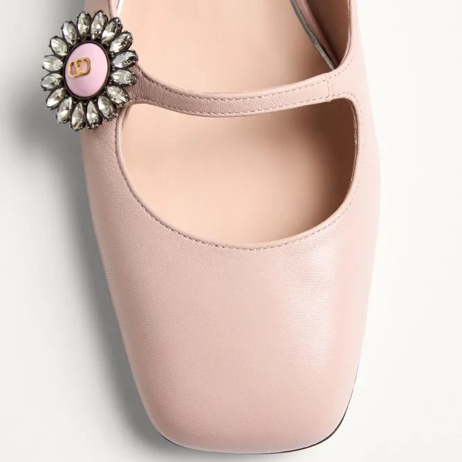 VALENTINO Sheepskin Mary Jane Ballet Flats (heel 2 cm high)