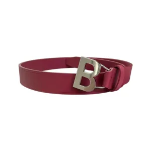 Balenciaga Women's Single B Buckle Belt In Pink/Pale Pink/Black Smooth Calfskin With Gold/Silver Hardware 30mm