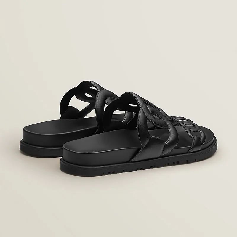 HERMES Extra Black Slippers