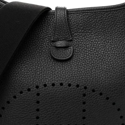Hermès Evelyne III PM Black Taurillon Clemence Leather Palladium Silver Hardware