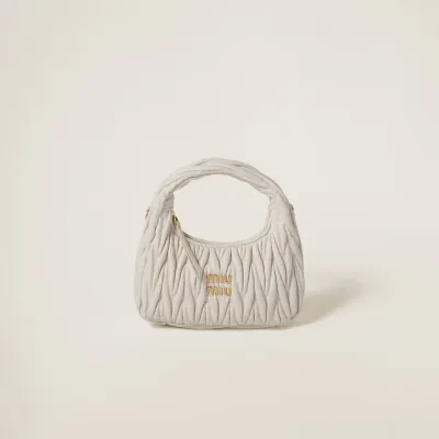 Miu Miu Wander Matelassé Quilted Lambskin Leather handbag white Crossbody Bags
