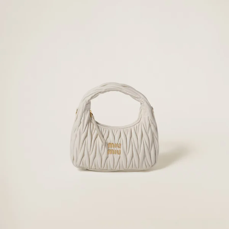 Miu Miu Wander Matelassé Quilted Lambskin Leather handbag white Crossbody Bags