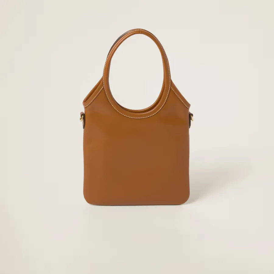 Miu Miu Calfskin Leather Brown Shoulder Bags