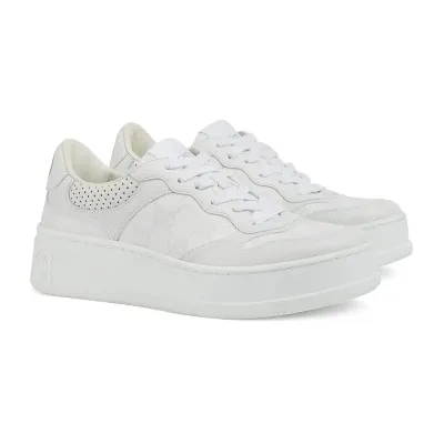Gucci GG printed embossed sports shoes white Sneakers