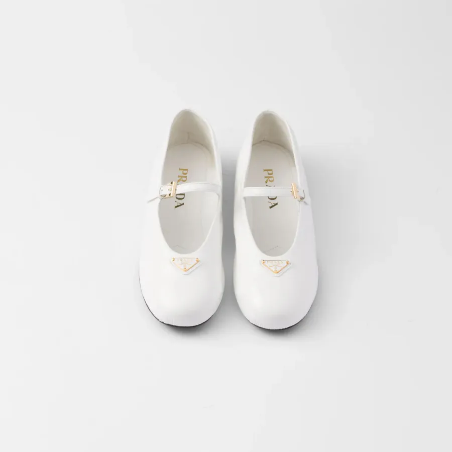 PRADA Naplak Flat Shoes white Ballet Shoes