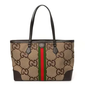 Gucci Medium Ophidia Shopping Tote Camel Ebony Textured Dollar Calfskin Leather