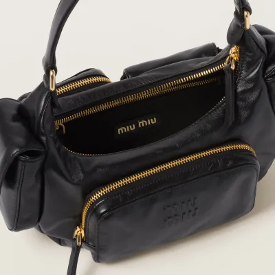 Miu Miu Pocket Leather Black Top-Handle Bags