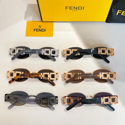 Fendi Oval glasses black gold/gun black/brown leopard/brown/eggplant/silver color Size 55口20-145