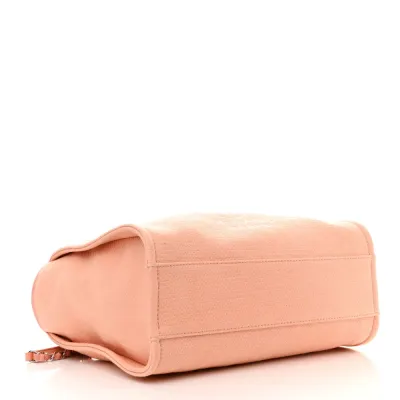 Chanel Deauville Tote Small Light Orange Mixed Fibers Silver Hardware