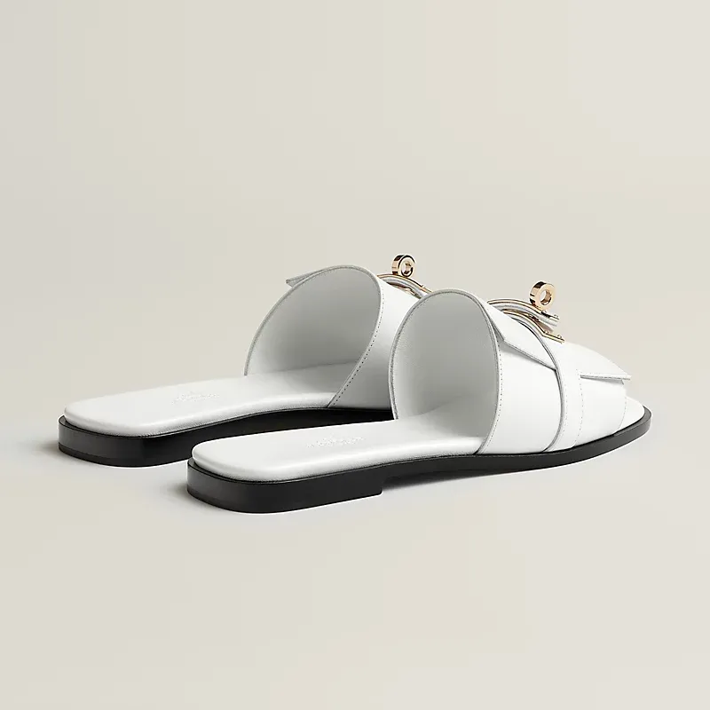 HERMES  Giulia white Slippers