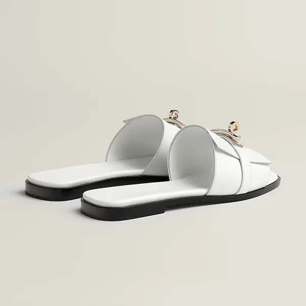 HERMES Giulia white Slippers - Image 4
