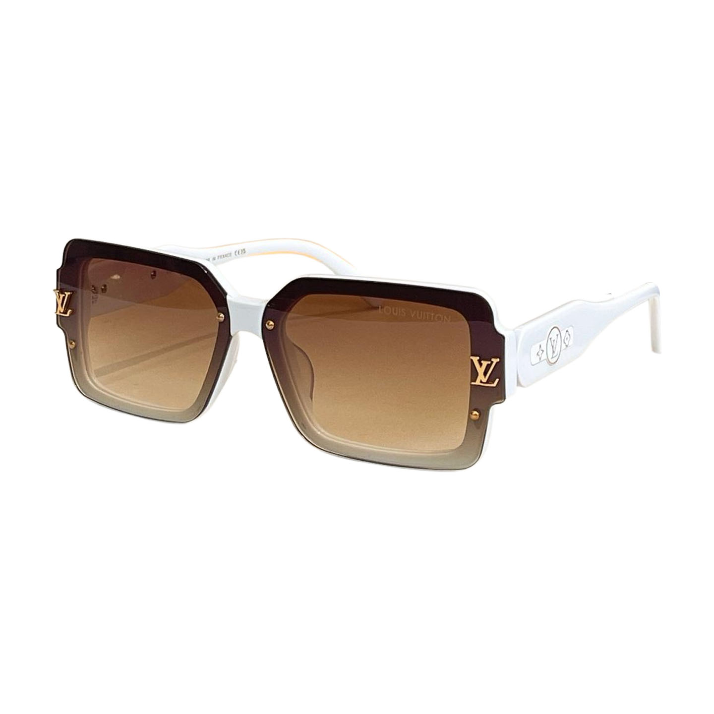 Óculos de armação quadrada Louis Vuitton cor branco/preto/berinjela/leopardo/azul Tamanho 53口22-145