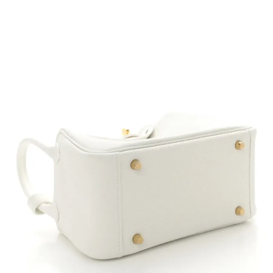Hermès Mini Lindy 20 New White Taurillon Clemence Leather Gold Hardware