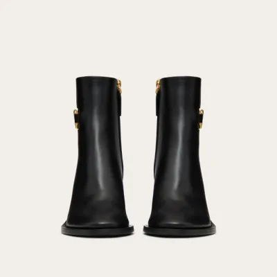 VALENTINO SIGNATURE Calf leather ankle boots (7.5cm high heel)