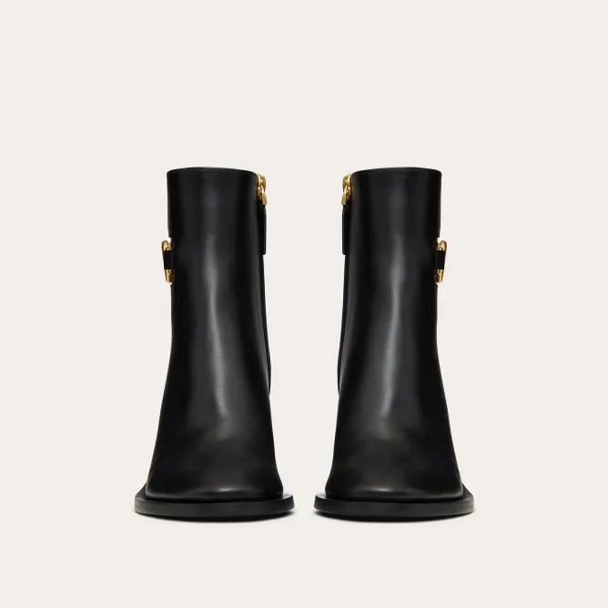VALENTINO SIGNATURE Calf leather ankle boots (7.5cm high heel)