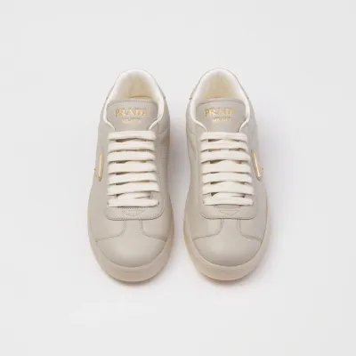 PRADA grey leather sneakers