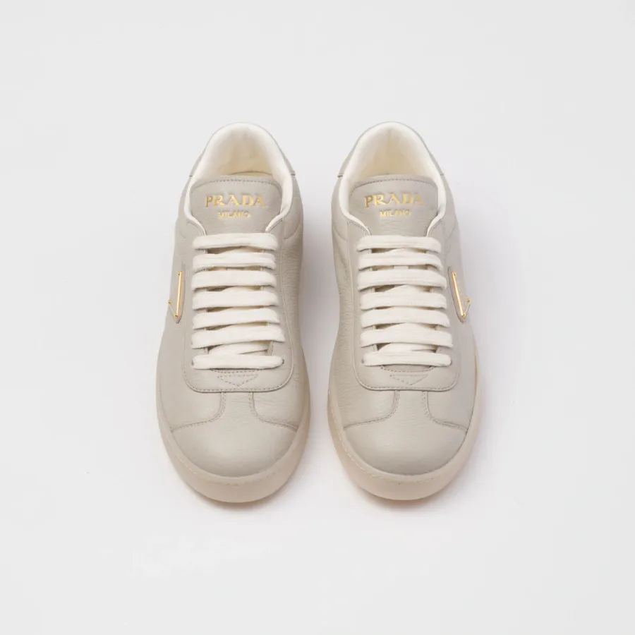 PRADA grey leather sneakers