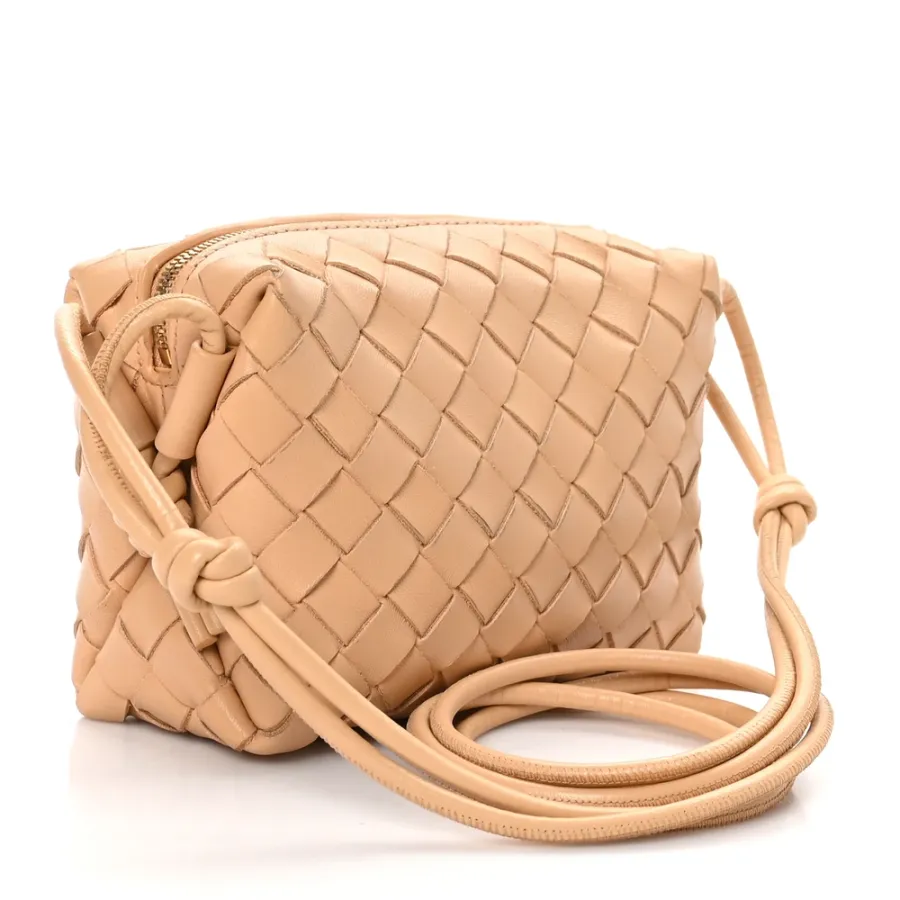 Bottega Veneta Mini Loop Camera Bag Almond Nappa Leather