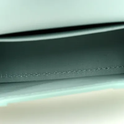 Balenciaga Hourglass Mini Top Handle Bag With Chain Green Acqua Crocodile Embossed Shiny Calfskin Leather