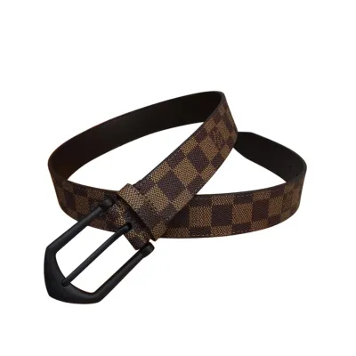 Louis Vuitton Men's Timeless Reversible Belt In Brown/Black Monogram And Damier Canvas With Black Hardware 35mm
